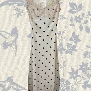 Elegant Polka Dot Lace Nightgown